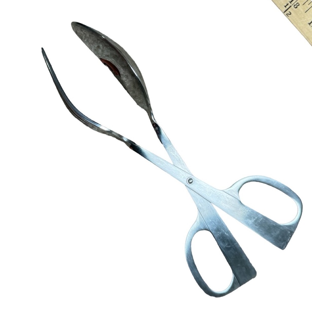 Unbranded Salad Tongs Unisex OS Silver Good Scissor Style 18/8 Stainless Steel